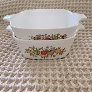 Vintage Retro Corningware dishes set of 2 Le Persil 80s 90s vegetables